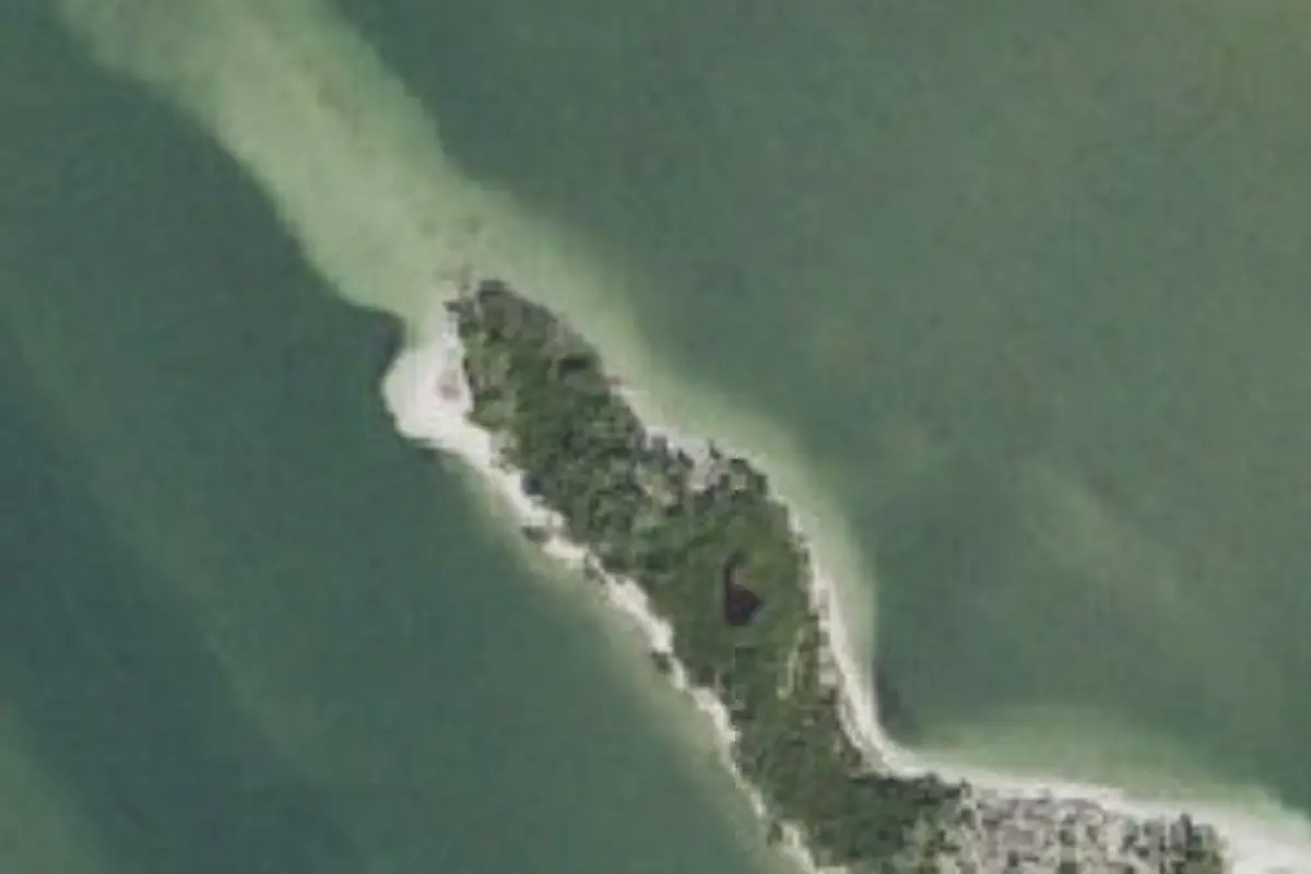 Aerial view of Middle Dredge (site 09, Canaveral National Seashore backcountry island camping)