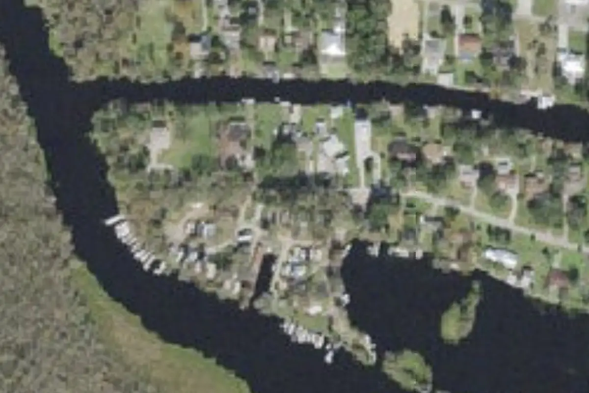 Aerial view of North Shell Marina & RV Park