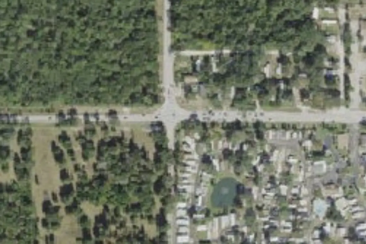 Aerial view of Orange City RV Community