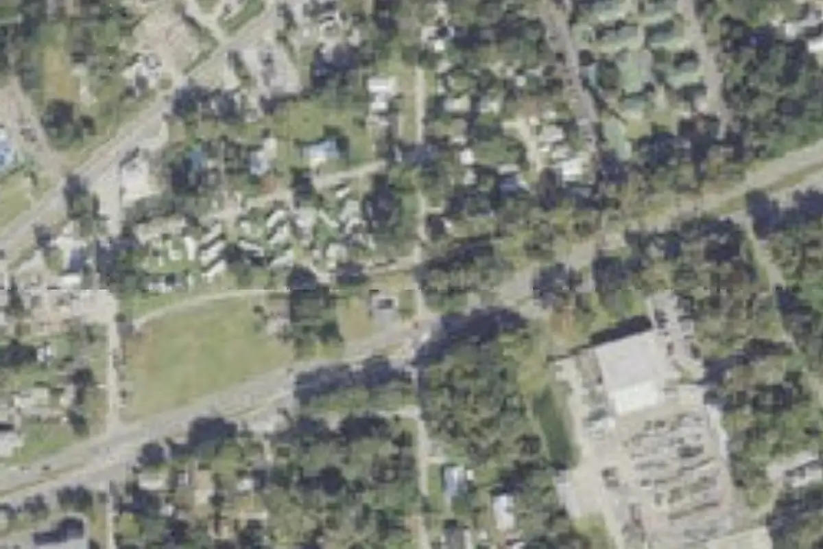 Aerial view of Shrocks Trailer Park