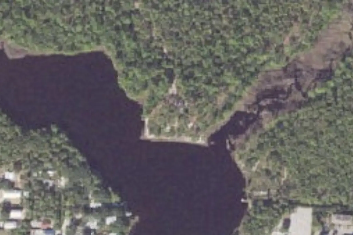 Aerial view of Eastern Lake Campground 2 Point Washington State Forest
