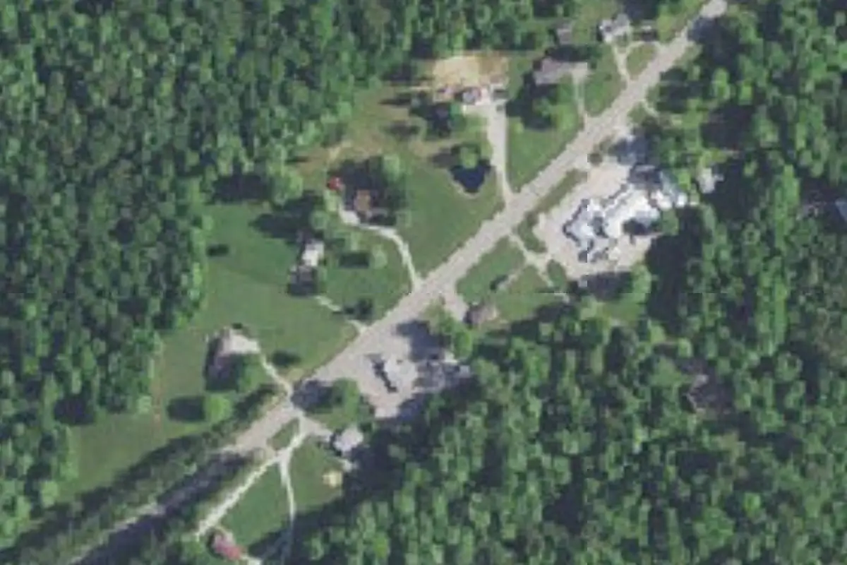 Aerial view of Marengo Cave Park Campground