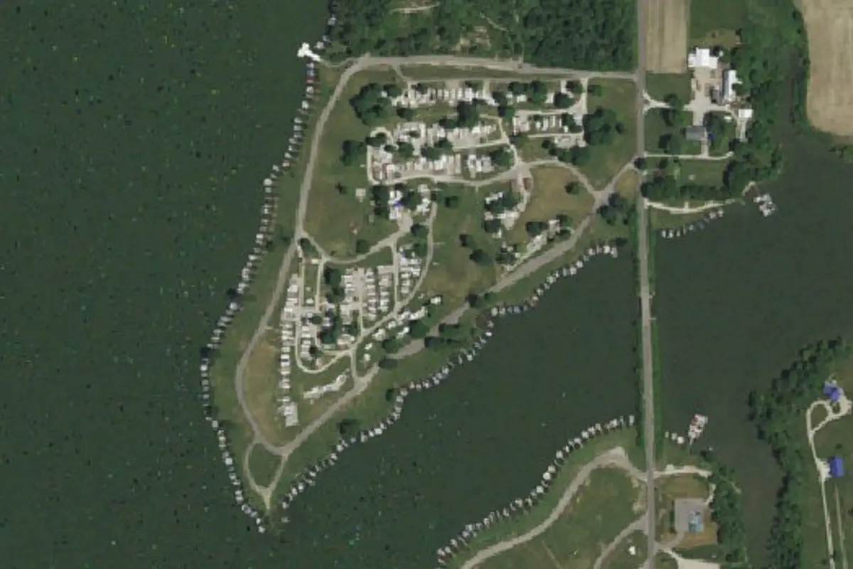 Aerial view of Prairie Creek Campground