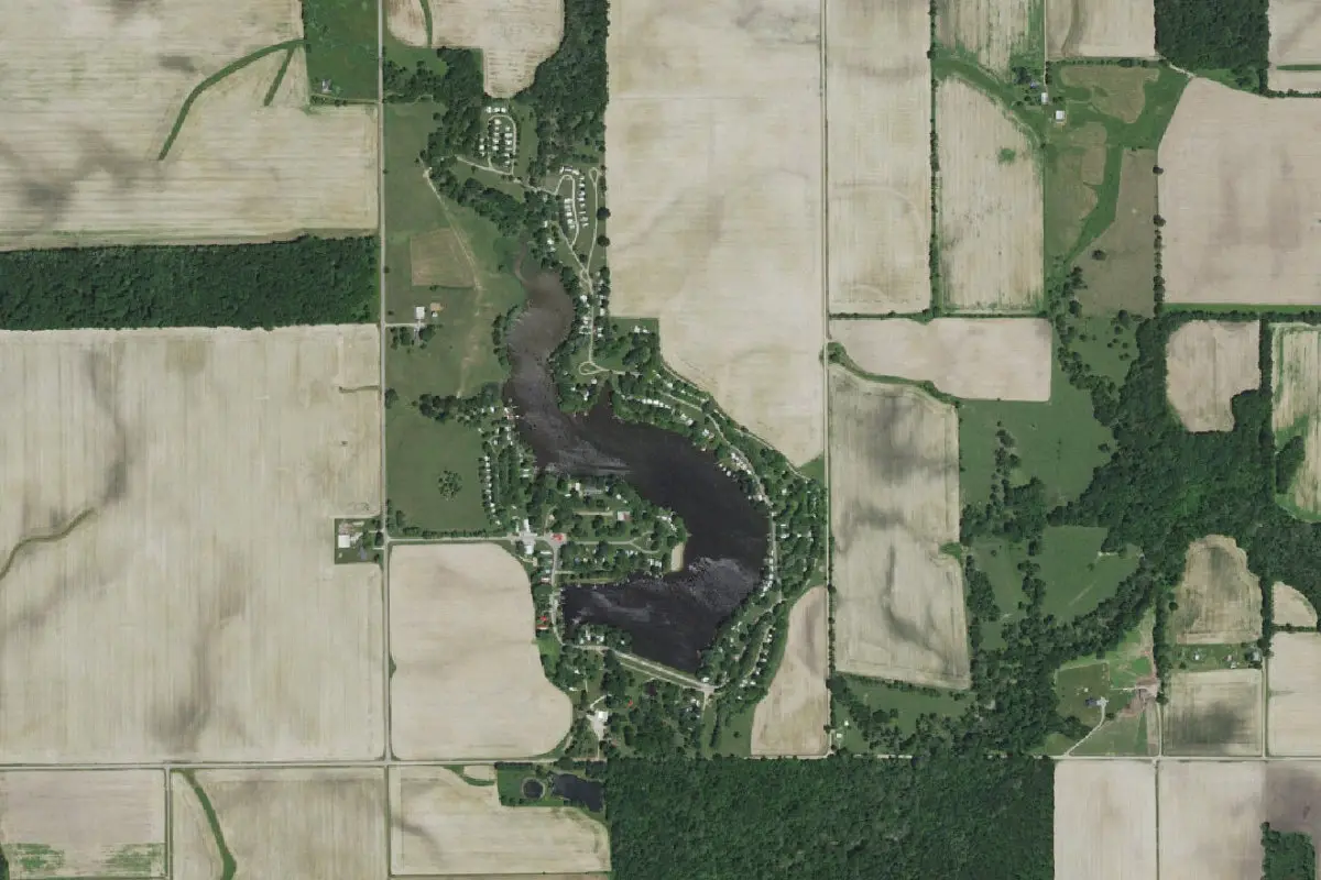 Aerial view of Sugar Mill Lake Campground