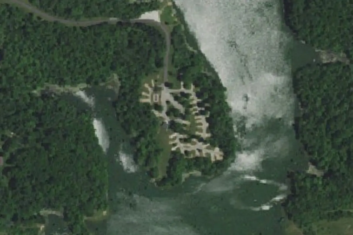 Aerial view of Westwood Park (The Point Campground)