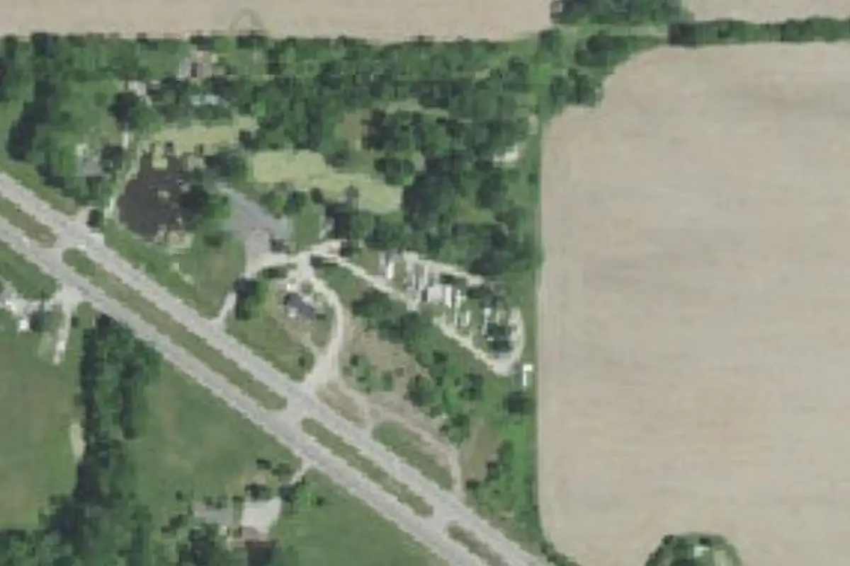 Aerial view of Lake Campground