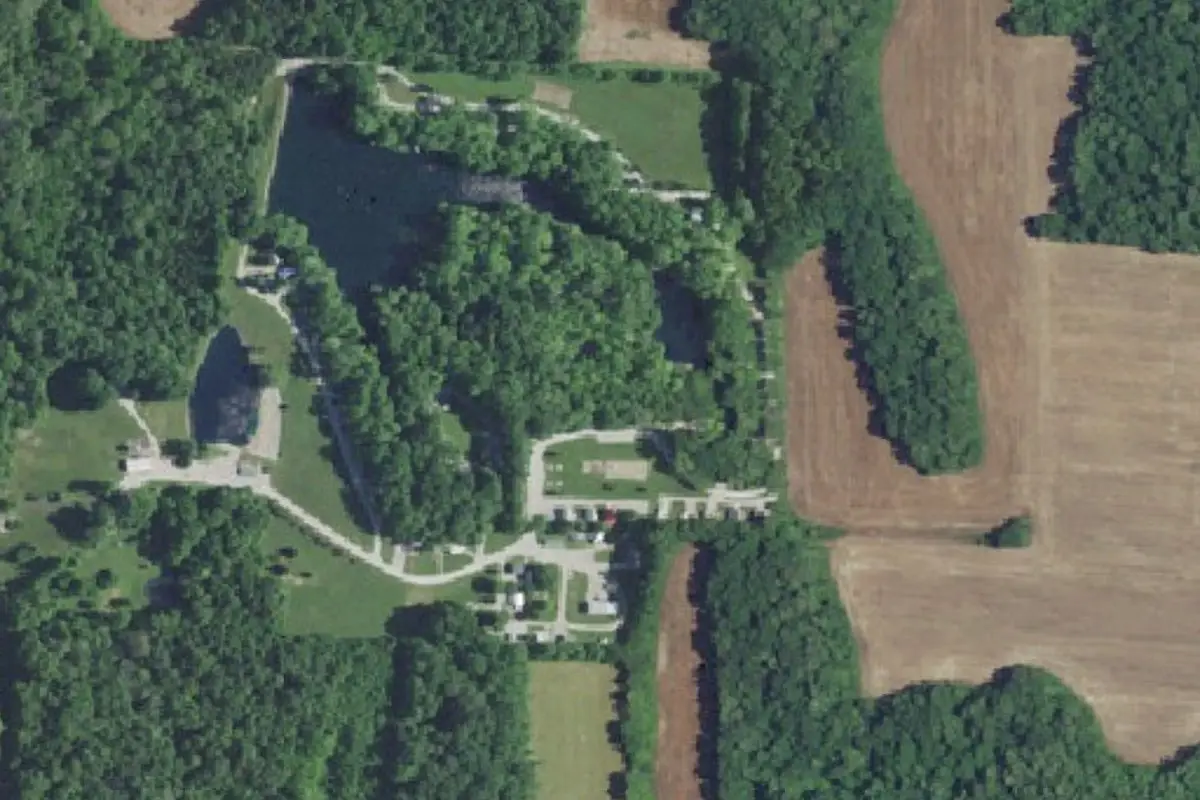 Aerial view of Lake Melissa Campground