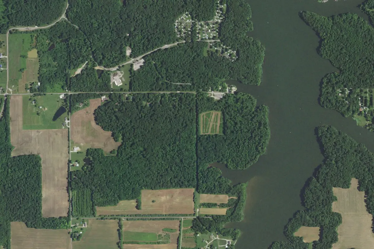 Aerial view of Hardy Lake