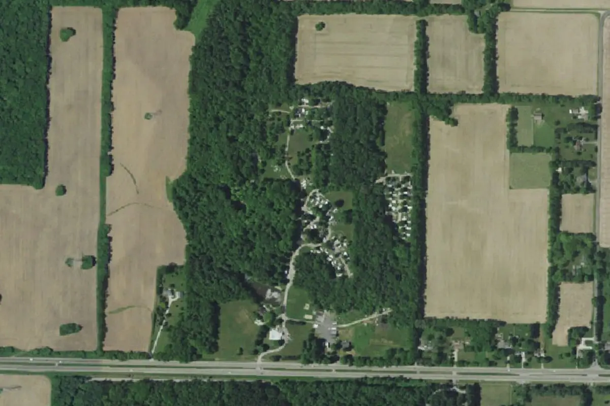Aerial view of Mini Mountain Campground