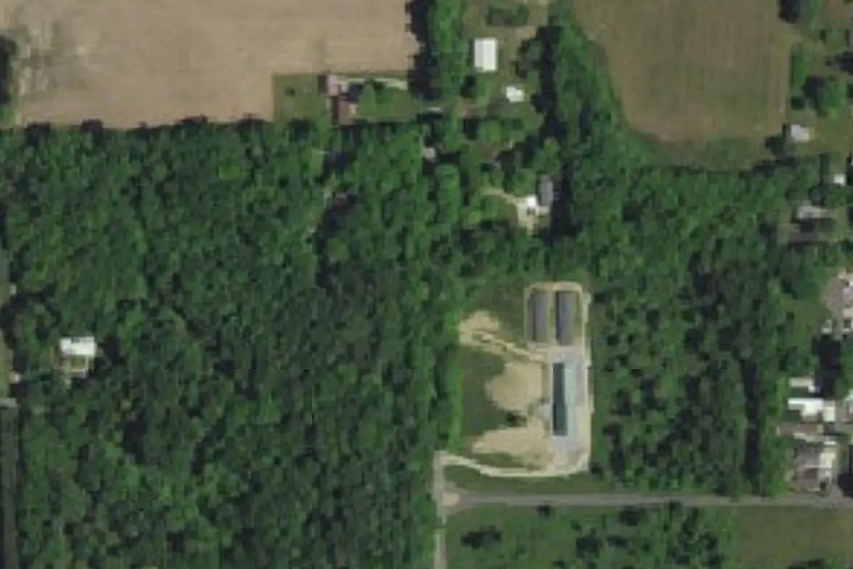 Aerial view of Lake Luther (LOMIK Lake Luther; site map: Lake Luther Bible Camp)