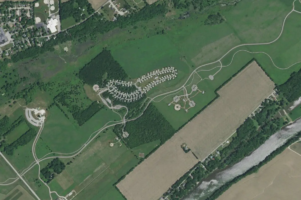 Aerial view of Prophetstown State Park