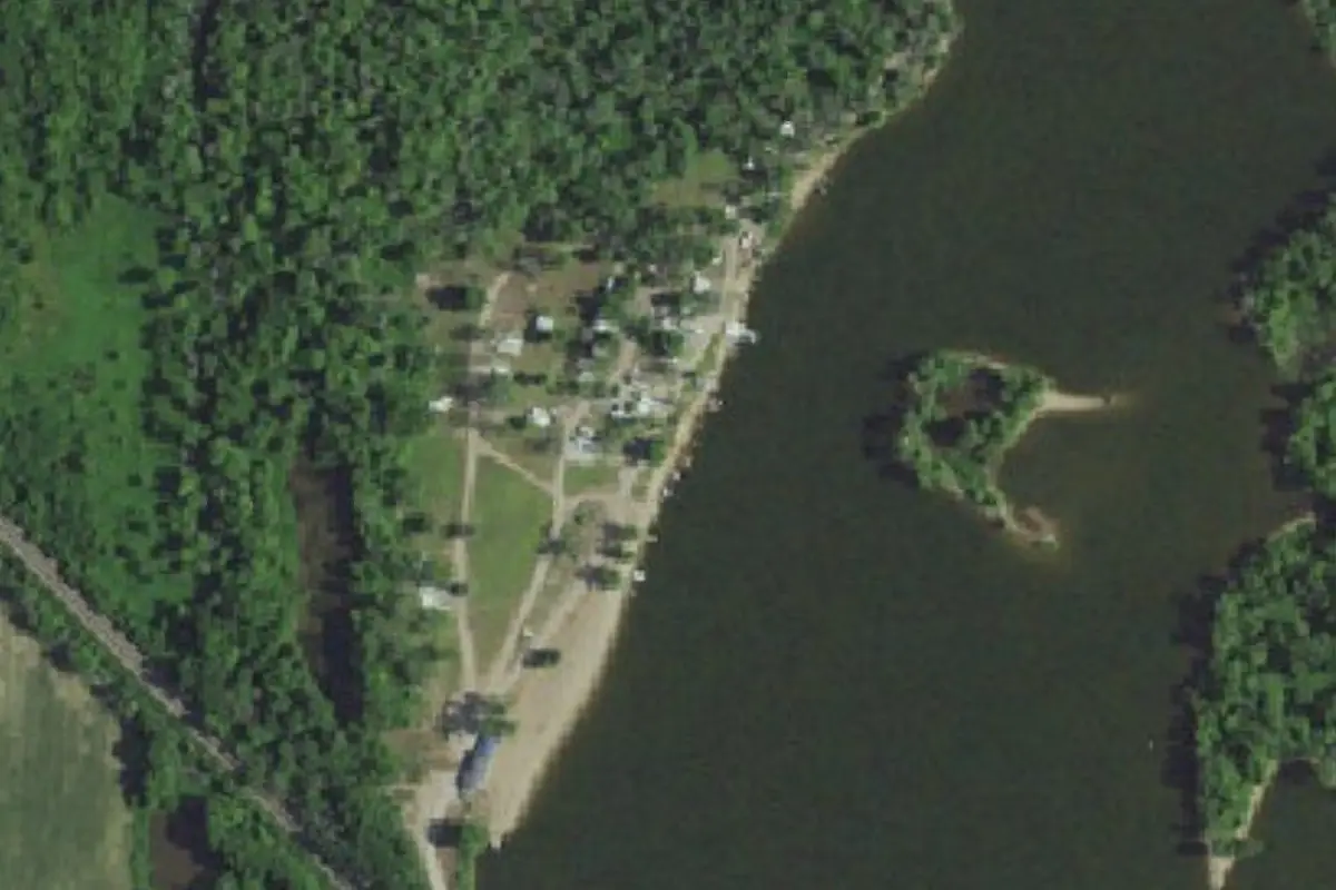 Aerial view of Lazy L Lake Campground